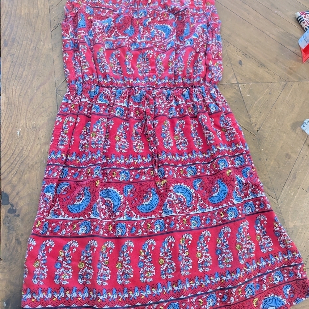 Red Paisley Print Dress